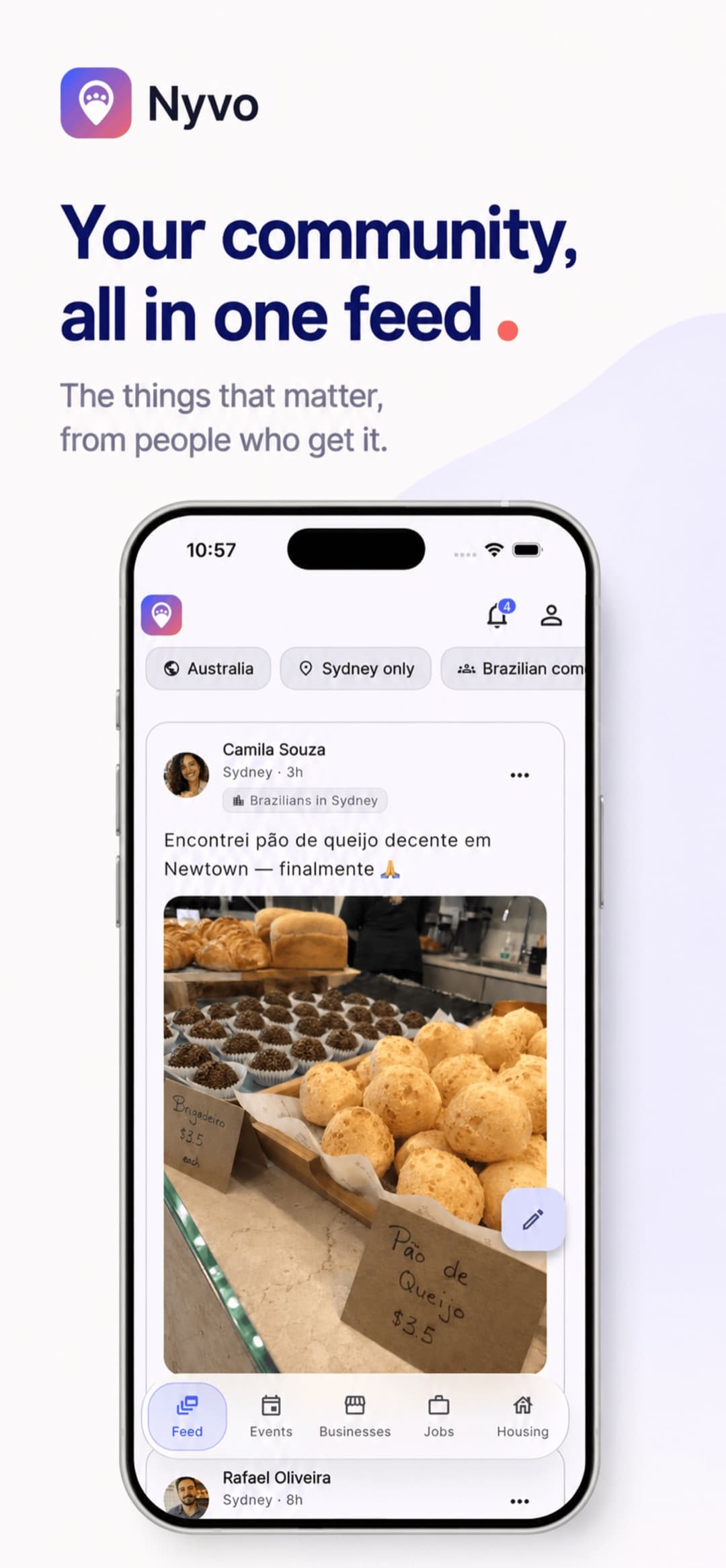 Nyvo community feed